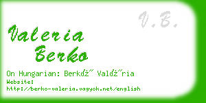 valeria berko business card